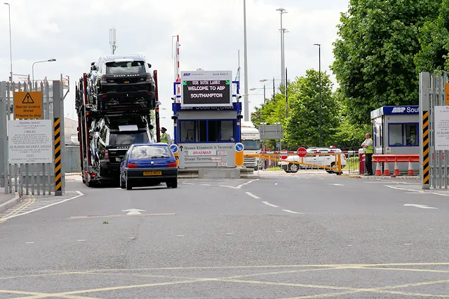 Dock Gate 4, the entrance to Southampton's Eastern Docks for Ocean and QEII terminals