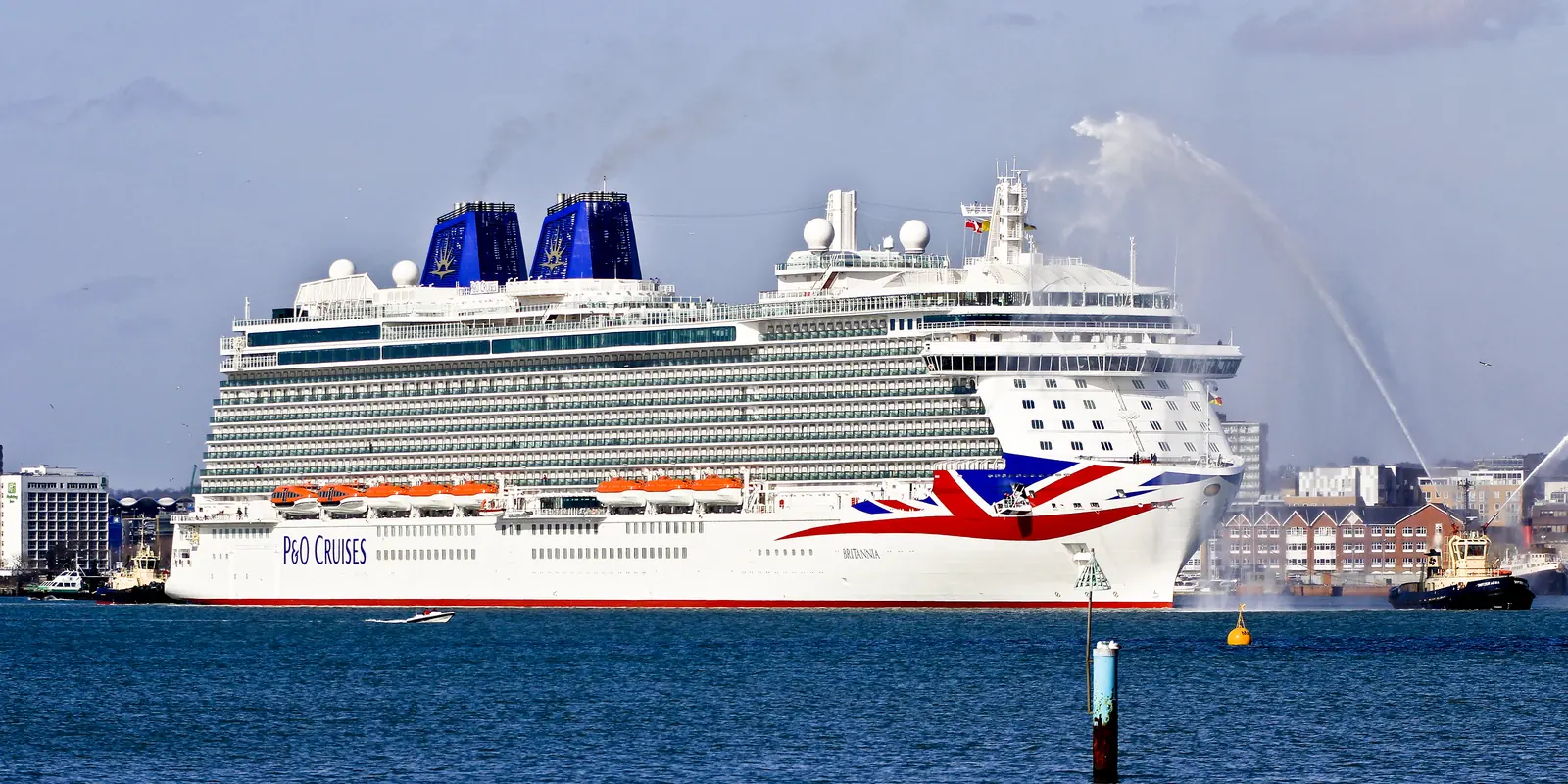 Britannia arriving in Southampton for the first time