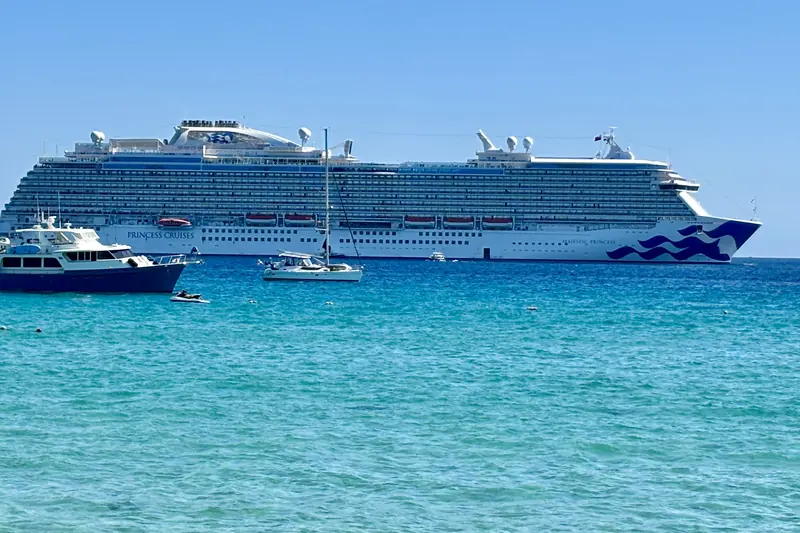 Princess Cruises' Majestic Princess anchored off El Medano Beach, Cabo San Lucas