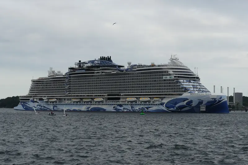 Norwegian Cruise Line's Norwegian Prima arriving in Kiel, Germany